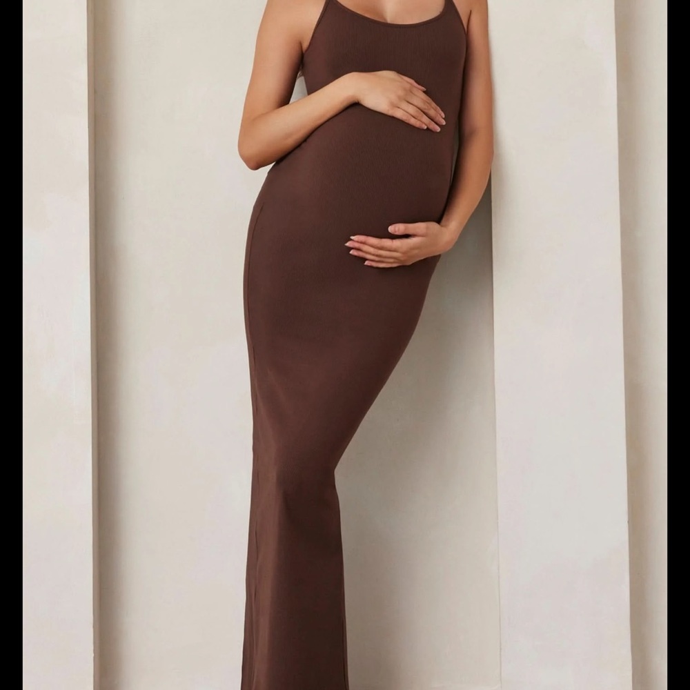 BUMPSUIT | Sculpting Rib Maxi Dress Brown